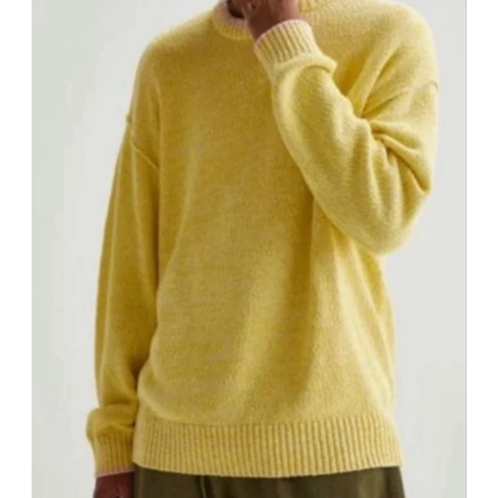 Urban Outfitters BDG men’s yellow pink trim knit sweater S